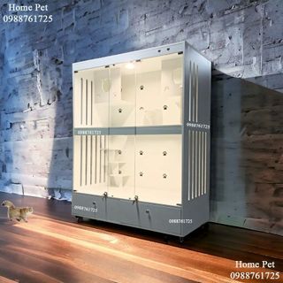 Chuồng Mèo Gỗ MDF Màu Trắng Lõi Xanh Chống Ẩm, Villa Nhà Mèo Hai Tầng Với Ngăn Kéo