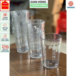 Cốc liên xô 300ml 6329 Việt Nhật cốc nhựa meka trong suốt dày dặn bền bỉ chuyên dùng nhà hàng, nhà đám, quán nước...