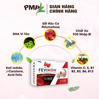 (SALE) Viên sắt Fevimom cho bà bầu, mẹ sau sinh, người lớn hỗ trợ bổ sung và dễ hấp thu (hộp 30 viên)