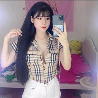 SƠMI CARO PHỐI TÚI TAY NGẮN - LÊ PHƯƠNG BOUTIQUE