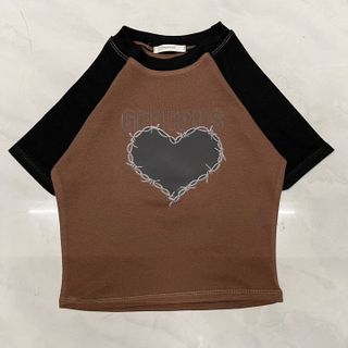 ÁO CROPTOP HỌA TIẾT TRÁI TIM THUN RIP XỊN - LÊ PHƯƠNG BOUTIQUE