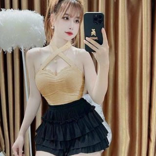 SET ÁO CỔ YẾM KÈM QUẦN 3 TẦNG - LÊ PHƯƠNG BOUTIQUE