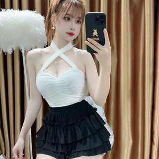 SET ÁO CỔ YẾM KÈM QUẦN 3 TẦNG - LÊ PHƯƠNG BOUTIQUE