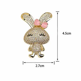 Trâm Cài Áo Hình Thỏ Nơ Hồng Xinh Xắn Chất Lượng Cao