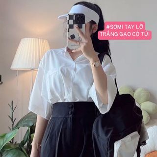 SƠMI HỌC SINH TAY LỠ CÓ TÚI HÀNG CAO CẤP - LÊ PHƯƠNG BOUTIQUE