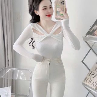 ÁO KIỂU XOẮN NGỰC TAY DÀI THUN TĂM LẠNH - LÊ PHƯƠNG BOUTIQUE