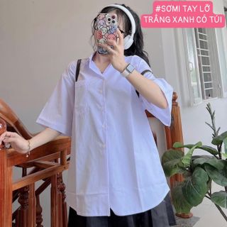 SƠMI HỌC SINH TAY LỠ CÓ TÚI HÀNG CAO CẤP - LÊ PHƯƠNG BOUTIQUE