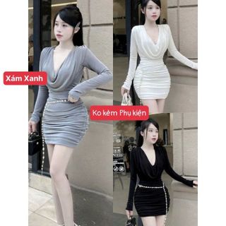 ĐẦM BODY CỖ ĐỖ NHŨ NHÚN 2 BÊN - LÊ PHƯƠNG BOUTIUE