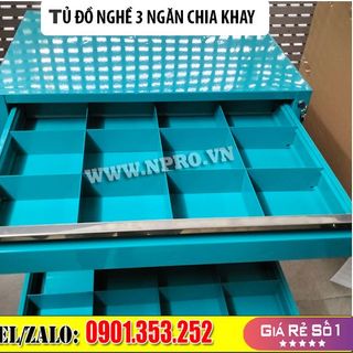 Tủ đồ nghề 3 ngăn chia khay - Tủ đựng linh kiện cơ khí