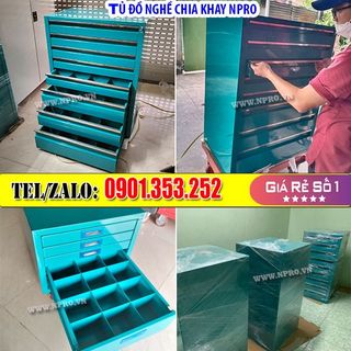 Tủ đồ nghề 3 ngăn chia khay - Tủ đựng linh kiện cơ khí