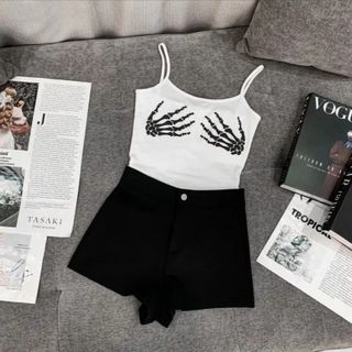 ÁO 2 DÂY FORM DÀI IN BÀN TAY XƯƠNG THUN RIP XỊN - LÊ PHƯƠNG BOUTIQUE