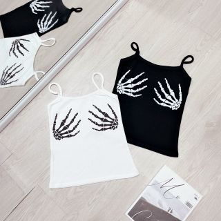 ÁO 2 DÂY FORM DÀI IN BÀN TAY XƯƠNG THUN RIP XỊN - LÊ PHƯƠNG BOUTIQUE