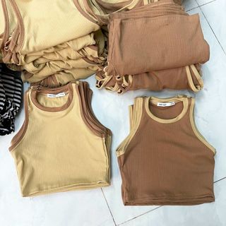 ÁO THUN BA LỖ GÂN TĂM DÁNG CROPTOP CÁ TÍNH - LÊ PHƯƠNG BOUTIQUE