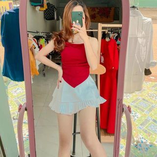 SET ÁO 2 DÂY XÍCH KÈM CHÂN VÁY DẬP LY - LÊ PHƯƠNG BOUTIQUE