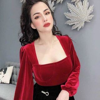 ÁO NHUNG CỔ VUÔNG - LÊ PHƯƠNG BOUTIQUE