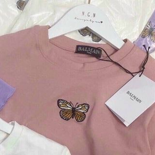 SALE SỐC 50% ÁO CROPTOP HỌA TIẾT BƯỚM - LÊ PHƯƠNG BOUTIQUE