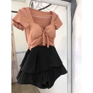 ÁO CROPTOP THUN BORIP THẮT NƠ CÓ MÚT NGỰC - LÊ PHƯƠNG BOUTIQUE