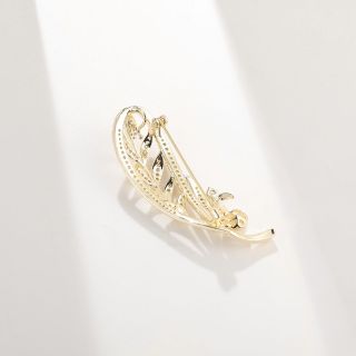 Trâm Cài Áo Hình Lông Vũ Đính Ngọc Trai Chống Chói Phong Cách Mới Cho Nam nữ