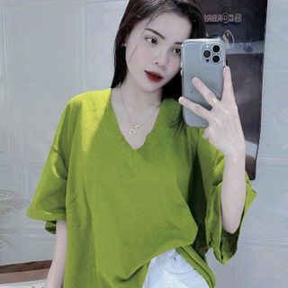 ÁO THUN CỔ TIM FORM RỘNG CHẤT COTTON KHÔ 3158 CHUẨN - LÊ PHƯƠNG BOUTIQUE