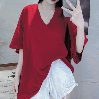ÁO THUN CỔ TIM FORM RỘNG CHẤT COTTON KHÔ 3158 CHUẨN - LÊ PHƯƠNG BOUTIQUE