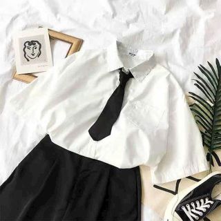 ÁO SƠ MI XINH CHẤT LỤA HÀN KÈM CÀ VẠT Y HÌNH - LÊ PHƯƠNG BOUTIQUE
