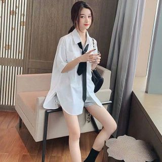 ÁO SƠ MI XINH CHẤT LỤA HÀN KÈM CÀ VẠT Y HÌNH - LÊ PHƯƠNG BOUTIQUE