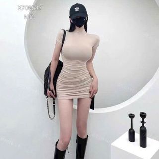 ĐẦM BODY NHÚN SƯỜN THUN RIP CỔ LỌ - LÊ PHƯƠNG BOUTIQUE