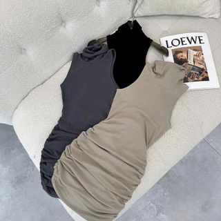 ĐẦM BODY NHÚN SƯỜN THUN RIP CỔ LỌ - LÊ PHƯƠNG BOUTIQUE