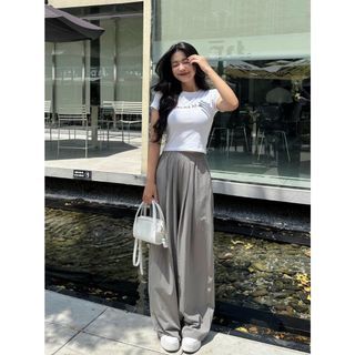 QUẦN DÀI SUÔNG ỐNG RỘNG VẢI ĐŨI XỊN LƯNG THUN - LÊ PHƯƠNG BOUTIQUE