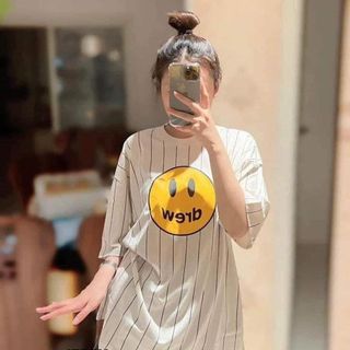 ÁO PHÔNG 3158 UNISEX TAY LỠ FORM RỘNG CREW SỌC - LÊ PHƯƠNG BOUTIQUE
