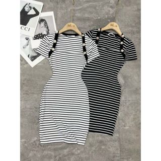 ĐẦM BODY SỌC VIỀN NÚT - LÊ PHƯƠNG BOUTIQUE