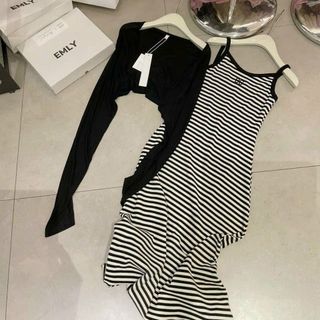 SET ĐẦM 2 DÂY FORM DÀI KÈM ÁO KHOÁC TAY DÀI - LÊ PHƯƠNG BOUTIQUE