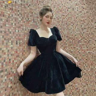 ĐẦM NHUNG TAY PHỒNG XOÈ - LÊ PHƯƠNG BOUTIQUE