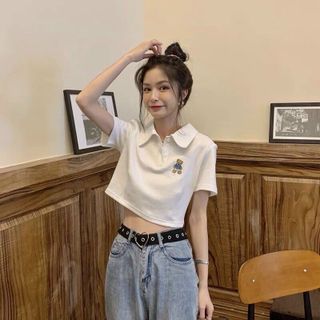 ÁO CROPTOP HỌA TIẾT GẤU - LÊ PHƯƠNG BOUTIQUE