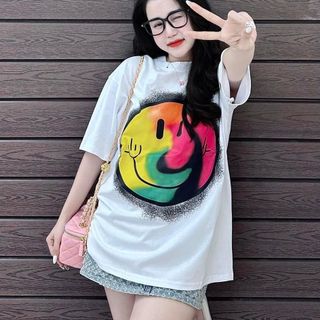 ÁO PHÔNG 3158 UNISEX TAY LỠ FORM RỘNG MẶT CƯỜI PHỐI MÀU - LÊ PHƯƠNG BOUTIQUE