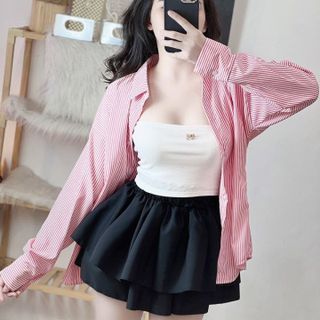 ÁO SƠ MI CARO TRẮNG SỌC CHẤT KATE - LÊ PHƯƠNG BOUTIQUE