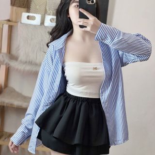 ÁO SƠ MI CARO TRẮNG SỌC CHẤT KATE - LÊ PHƯƠNG BOUTIQUE