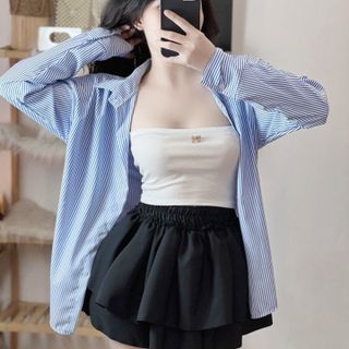 ÁO SƠ MI CARO TRẮNG SỌC CHẤT KATE - LÊ PHƯƠNG BOUTIQUE