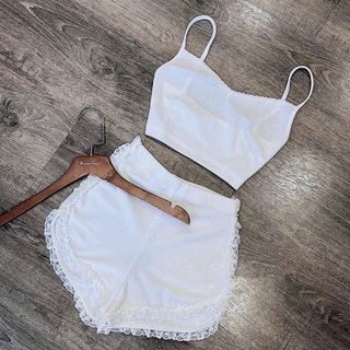 SET BỘ GÂN PHỐI REN DÁNG CROPTOP - LÊ PHƯƠNG BOUTIQUE