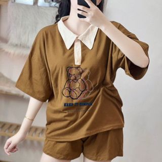 SET BỘ ĐÙI CỔ TRỤ THUN COTTON FORM TO RỘNG MÃ GẤU - LÊ PHƯƠNG BOUTIQUE