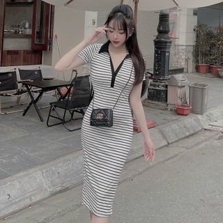 ĐẦM ÔM BODY FORM DÀI THUN GÂN CỔ BẺ - LÊ PHƯƠNG BOUTIQUE