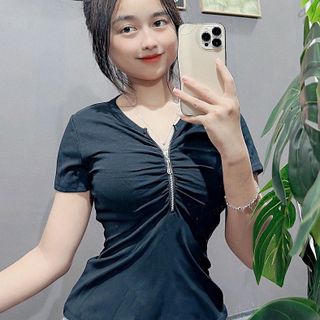 ÁO KIỂU RIP TAY NGẮN KHÓA KÉO XINH - LÊ PHƯƠNG BOUTIQUE