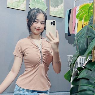 ÁO KIỂU RIP TAY NGẮN KHÓA KÉO XINH - LÊ PHƯƠNG BOUTIQUE