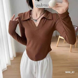 ÁO CỔ DỨC VẠT BẦU TAY DÀI CHẤT TĂM LỤA NHNA1 - LÊ PHƯƠNG BOUTIQUE