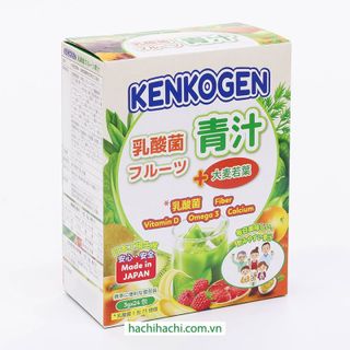 Bột mầm lúa mạch non Aojiru Kenkogen trái cây lợi khuẩn, chất xơ, Canxi D, Vit C 72g (24 gói) giá sỉ