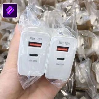 CỦ SẠC SS TÍCH HỢP 2 CỔNG 15W VÀ 35W  ĐÂÙ RA USB VÀ CHUẨN TYPE-C