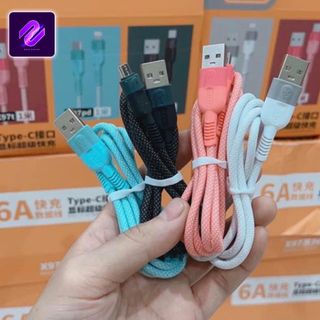 DÂY SẠC NHANH  MÀU HỒNG XANH ĐEN TRẮNG X97PD LIGHTNING VÀ X97T TYPE - C