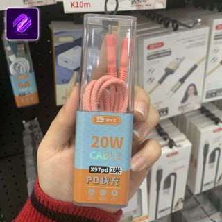 DÂY SẠC NHANH  MÀU HỒNG XANH ĐEN TRẮNG X97PD LIGHTNING VÀ X97T TYPE - C
