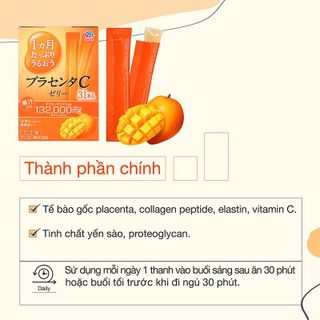 TPBS: Thạch Placenta Vitamin C vị xoài Earth corporation (10g x 31 thanh) - Hachi Hachi Japan Shop giá sỉ