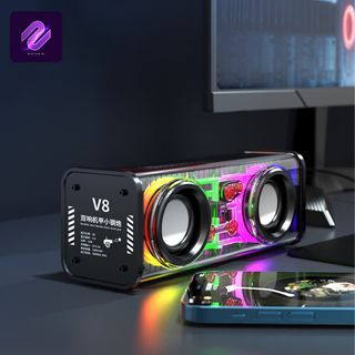 Loa Bluetooth Cầm Tay Nhỏ Gọn Công Suất Lớn 13,6W Led RGB Nháy Theo Nhạc Loa Decor Trang Trí Hiện Đại Nghe Nhạc